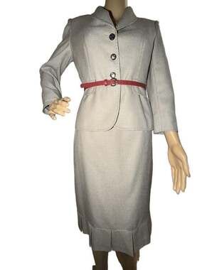 Tahari Arthur S. Levine Skirt Suit with  Belted Blazer & Gilly Top